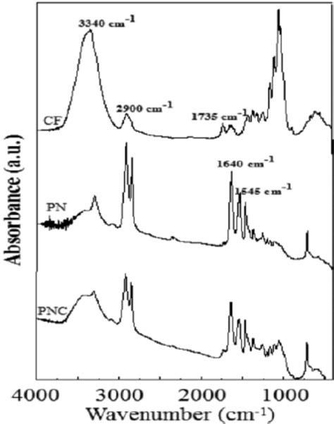 Atr Ftir Spectra Of Cf Pn And Pnc Atr Attenuated Total Reflectance Download Scientific