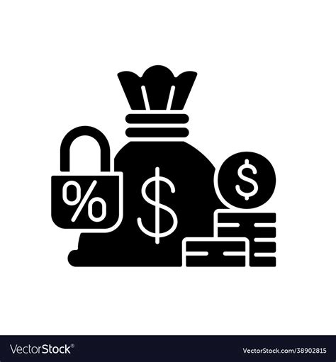 Fixed Deposit Black Glyph Icon Royalty Free Vector Image