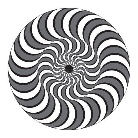 Hypnotic Twisting Spiral Concentric Circles Optical Illusion Stock