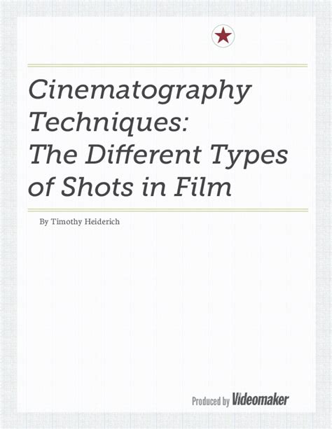 (PDF) Cinematography Techniques: The Different Types of Shots in Film