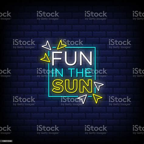 Fun In The Sun Neon Sign Style Text Stock Illustration Download Image