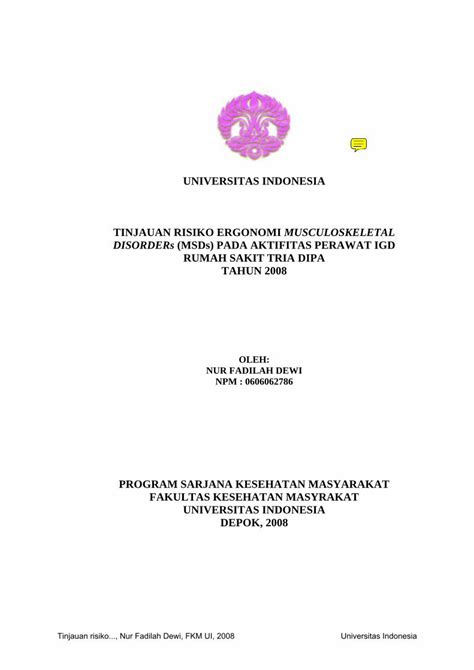 Pdf Universitas Indonesia Tinjauan Risiko Lontar Ui Ac Id File File