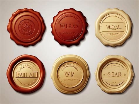 Premium Photo Free Vector Colored Wax Seal Stamps For Letter Document