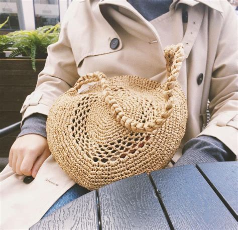 Pdf Pattern Crochet Raffia Bag Crochet Pattern Bucket Bag Etsy Canada