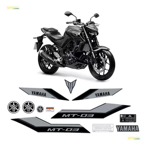 Adesivo Para Yahama Mt Moto Preta Emblema Logo