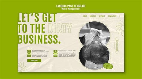 Free PSD Waste Management Landing Page Design Template