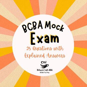 5th Edition BCBA Mock Exam 1 By Behavior Cafe BCBA Test Prep TPT