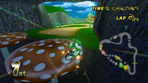 Mario Kart Wii Mushroom Gorge 150cc Yoshi W Mach Bike YouTube