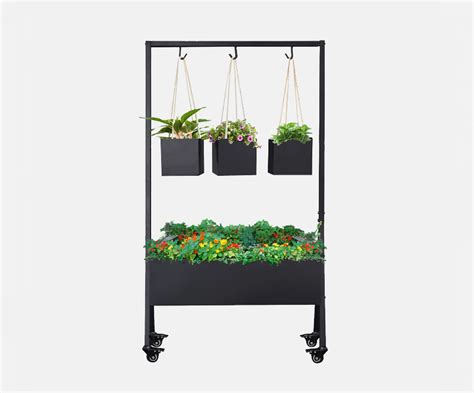 Elevated Garden Bed With Hanging Planters Masterkey Home Garden