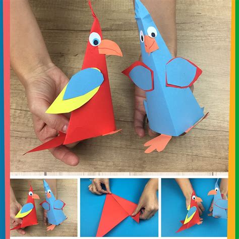Paper Parrots Paper Parrots From One Pice Of Paper Lets Do It
