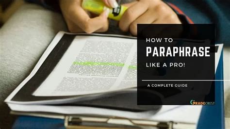 How To Paraphrase Without Plagiarizing A Student S Guide