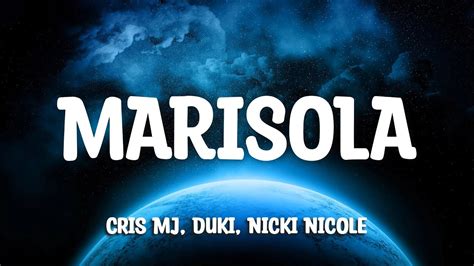 Marisola Remix Cris Mj Ft Duki Nicki Nicole Standly Letra