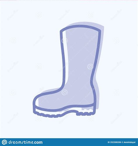 Gardening Boots Icon In Trendy Two Tone Style Isolated On Soft Blue