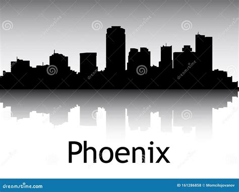 Silhouette Skyline Panorama Of Phoenix Arizona Stock Vector