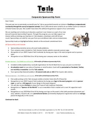 Fillable Online Corporate Sponsorship Letter Sample Format Template