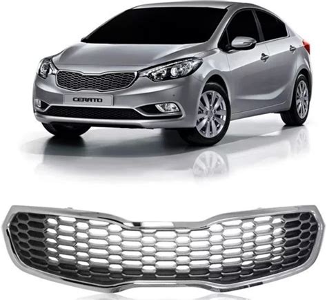 Grade Dianteira Kia Cerato Cinza Friso Cromado