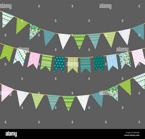 Vector Bunting Flags With Patterns Stock Vector Image And Art Alamy