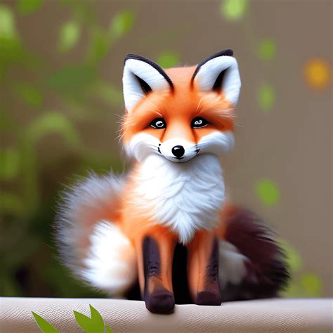 Cute Fluffy Baby Fox Chibi On White Background · Creative Fabrica