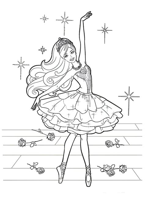 Desenho Para Colorir Barbie Bailarina - 10
