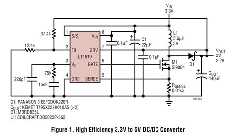 LT1619 Typical Application Reference Design DC To DC Single Output