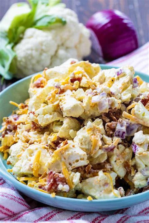 Bacon Cauliflower Salad Skinny Southern Recipes