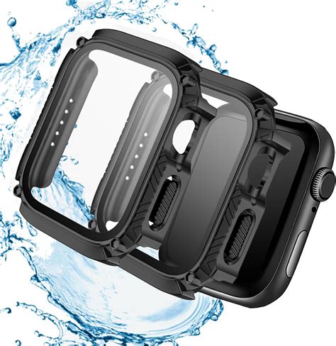 Aexutda Waterproof Case For Apple Watch Mm Series With Tempered