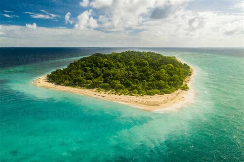Aerial View Of Uninhabited Island Bilang Bilangan Near Borneo