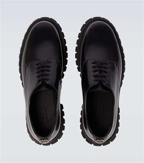 Gucci Lug Soled Leather Derby Shoes Mytheresa