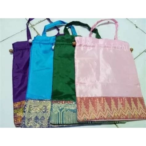 Jual Souvenir Pernikahan Tas Yasin Songket Kemasan Plastik Isi 50 Pcs