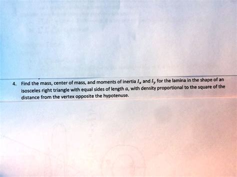 Solved Find The Mass Center Of Mass And Moments Of Inertia Z And Ly