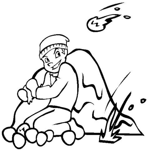 Happy Snowball Fight Coloring Page Free Printable Coloring Pages For Kids