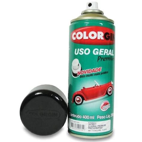 Colorgin Uso Geral Premium Spray Preto Fosco Ml R Nautic