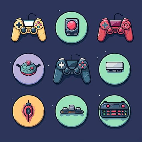 Premium Photo Gaming Icons Icons Featuring A Game Controller Joystick