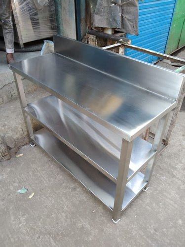 Silver Polished Stainless Steel Work Table For Restaurant At Rs 12500