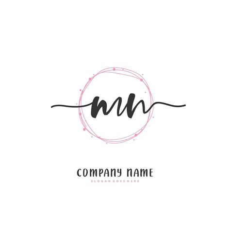 M N MN Initial handwriting and signature logo design with circle. Beautiful design handwritten ...