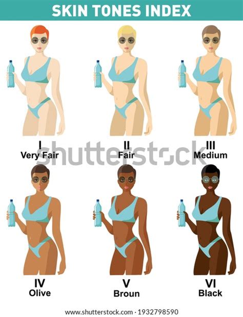 Skin Color Index Infographic Beautiful Woman Stock Vector Royalty Free