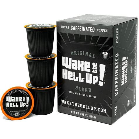 Wake The Hell Up Dark Roast K Cups Single Serve Capsules Ultra Caffeinated Coffee For Keurig