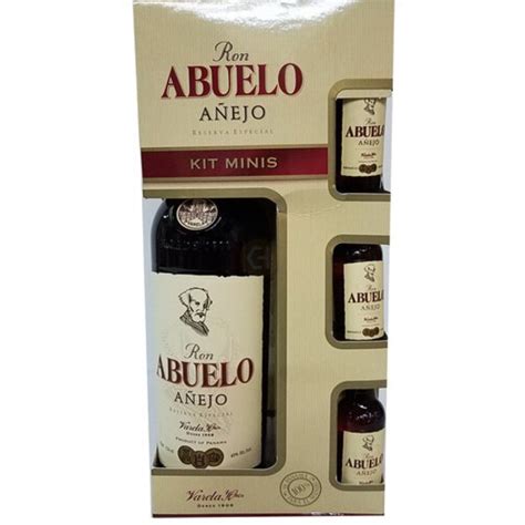 Ron Abuelo Anejo Rum With Minis T Set 750ml Gaba