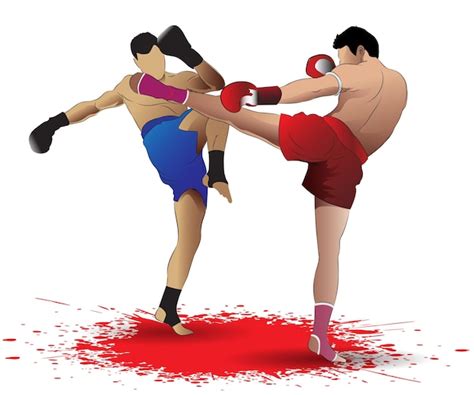 Pelea De Kickboxing Vector Premium