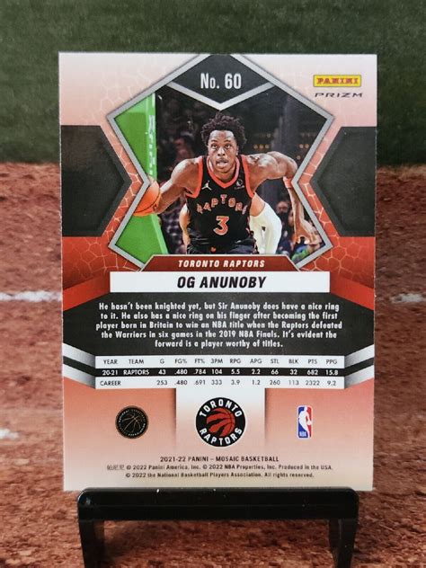 Panini Mosaic Red Wave Mosaic Prizm Og Anunoby For Sale