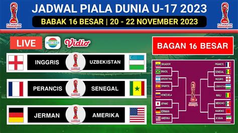 Jadwal 16 Besar Piala Dunia U17 2023 Jerman Vs Amerika Perancis Vs