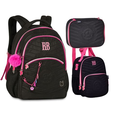 Kit Escolar Mochila Lancheira E Estojo Rebecca Bonbon Preto RB24026 30