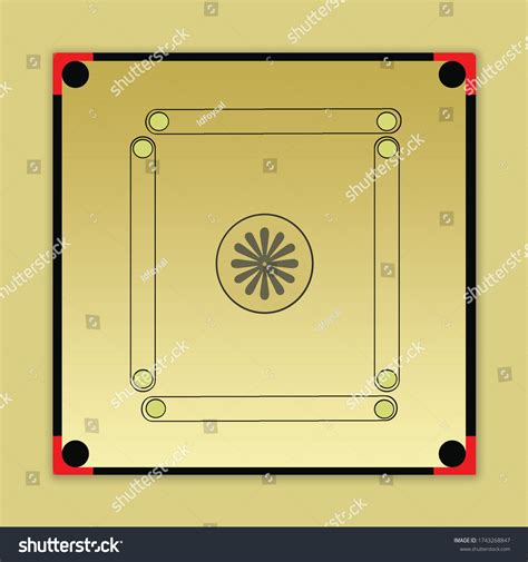 Free Carrom Board Template Design Stock Illustration 1743268847