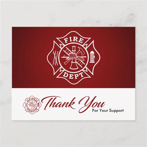 Firefighter Thank You Card Zazzle