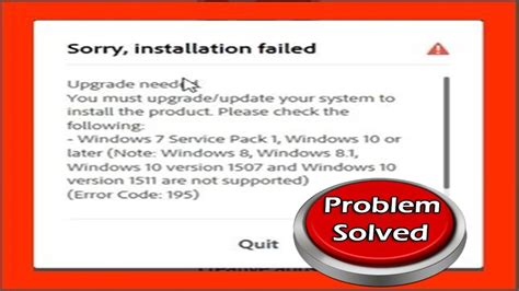 Sorry Installation Failed Adobe Photoshop Installation Youtube