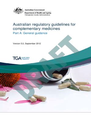 Fillable Online Australian Regulatory Guidelines For Complementary