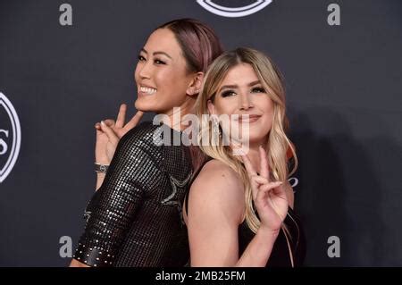 Golfer Michelle Wie West, left, and tennis player Eugenie Bouchard
