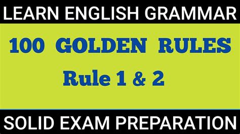 100 Golden Rules Of English Grammar Grammar For Exam Grammar For