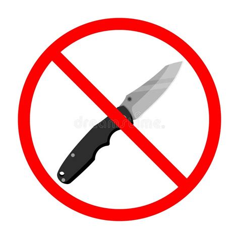 Knife Ban Sign Knife Forbidden Dangerous Weapon Stock Illustration