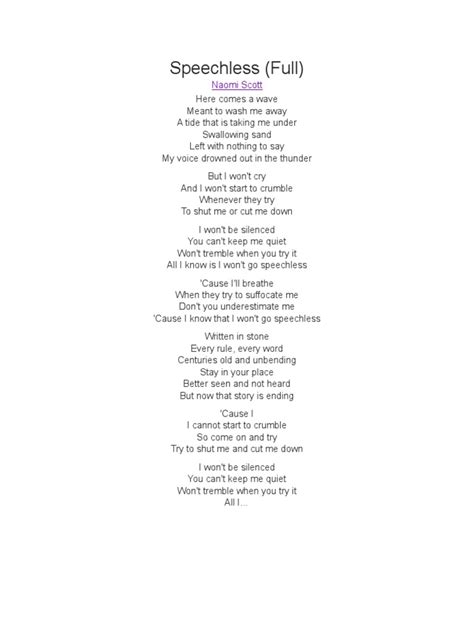 Speechless Lyrics